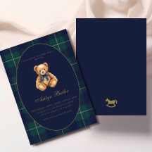 Invitación de Baby Shower de Oso de Peluche Polo V