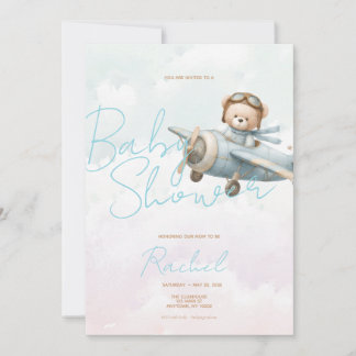 Invitación de Baby Shower de Oso de Peluche Vintag