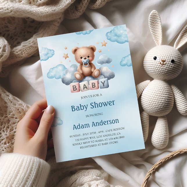 Invitación de Baby Shower de Oso de Teddy lindo -  (Subido por el creador)