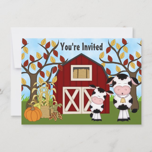 Invitación de Baby Shower de otoño a mamá y bebé (Anverso)