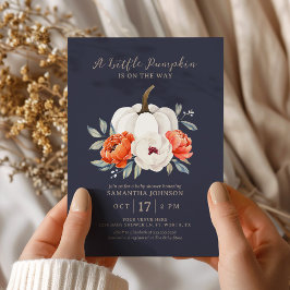 Invitación de Baby Shower de otoño a una calabaza