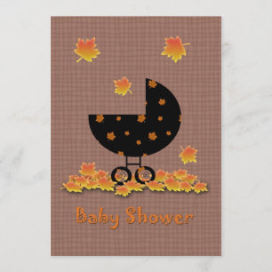 Invitación de Baby Shower de Otoño Cochecito de Be