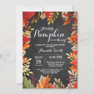 Invitación de Baby Shower de Otoño con Calabaza