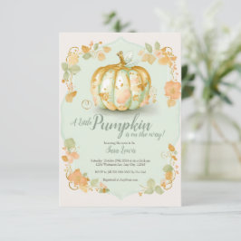 Invitación de baby shower de otoño con calabaza