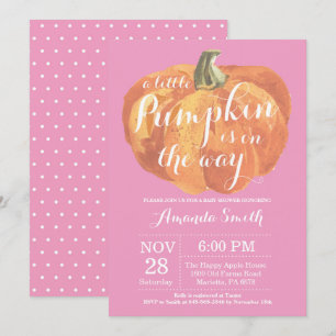 Invitación de Baby Shower de Otoño con Calabaza de