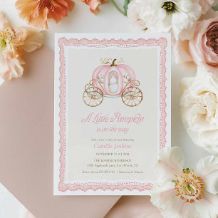 Invitación de baby shower de otoño con calabaza ro