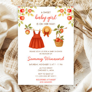 Invitación de Baby Shower de Otoño de Manzana en l