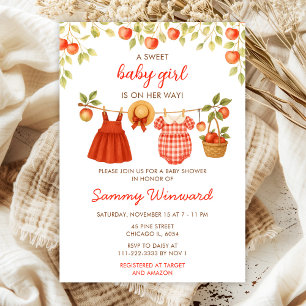 Invitación de Baby Shower de Otoño de Manzana en l