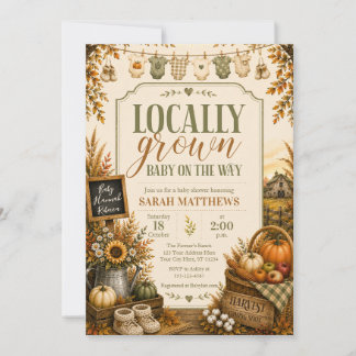 Invitación de Baby Shower de Otoño Localmente Crec