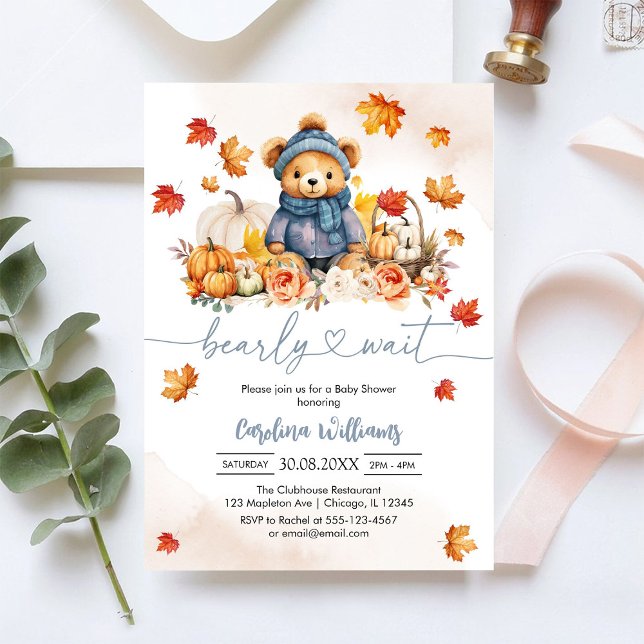 Invitación de Baby Shower de Otoño No Podemos Espe (Subido por el creador)