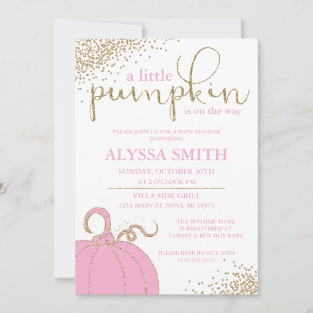 Invitación de Baby Shower de Otoño para Bebé Calab (Anverso)