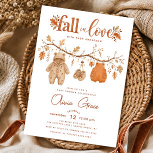 Invitación de Baby Shower de Otoño para Enamorarse