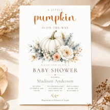 Invitación de Baby Shower de Otoño para Little Pum