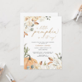 Invitación de Baby Shower de otoño, una calabaza p