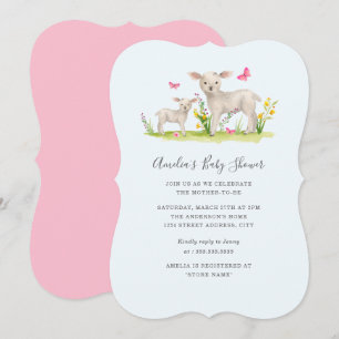 Invitación de Baby Shower de Oveja Bebé Mamá Dulce