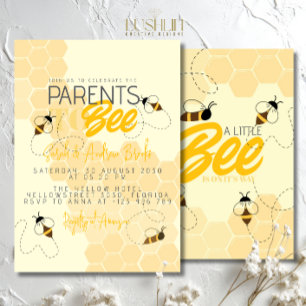 Invitación de Baby Shower de padres a ser Honey Co