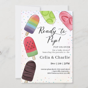 Invitación de Baby Shower de Paleta Lista para Rev