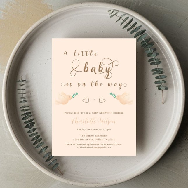 Invitación de Baby Shower de Paloma Bebé Adorable (Subido por el creador)