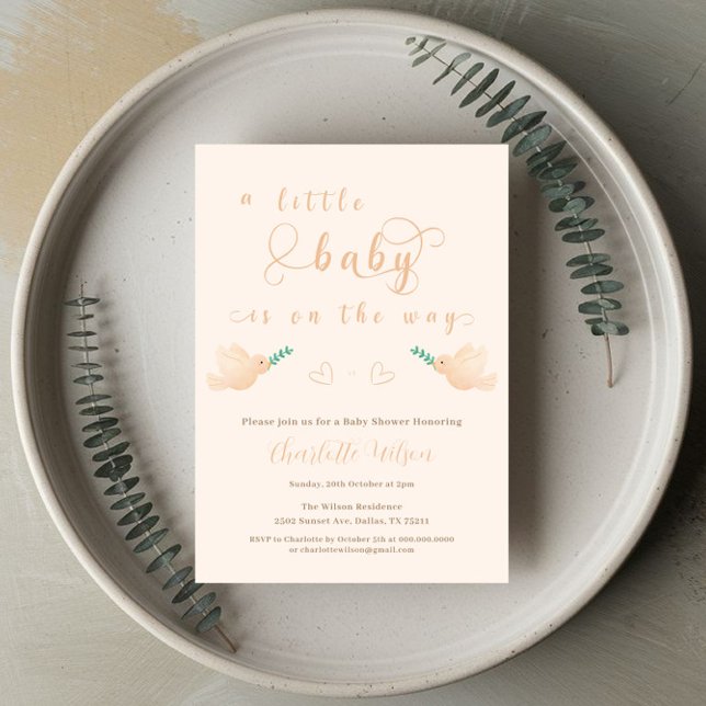 Invitación de baby shower de paloma bebé linda (Subido por el creador)
