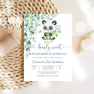 Invitación de Baby Shower de Panda Adorable