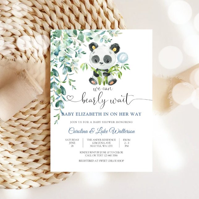Invitación de Baby Shower de Panda Adorable (Subido por el creador)