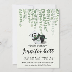 Invitación de Baby Shower de Panda en la Jungla