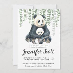 Invitación de Baby Shower de Panda en la Jungla