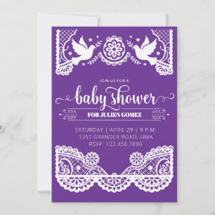 Invitación de baby shower de Papel Picado Mexicano