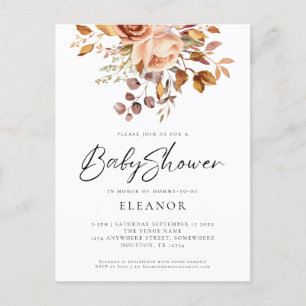 Invitación de Baby Shower de Paper Terracotta Flor