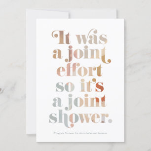 Invitación de Baby Shower de pareja de esfuerzos c