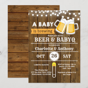 Invitación de baby shower de pareja para cerveza g
