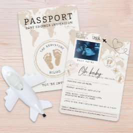 Invitación de Baby Shower de Passport - Tema de vi