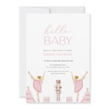 Invitación de Baby Shower de Pastel Pink Nutcracke