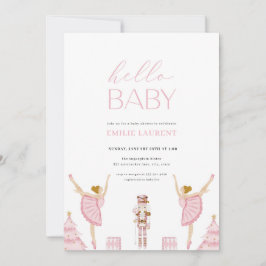 Invitación de Baby Shower de Pastel Pink Nutcracke