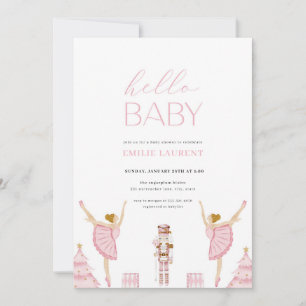 Invitación de Baby Shower de Pastel Pink Nutcracke