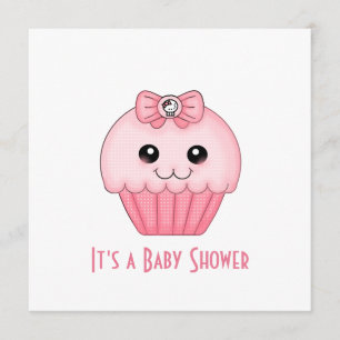 Invitación de Baby Shower de pastel rosa