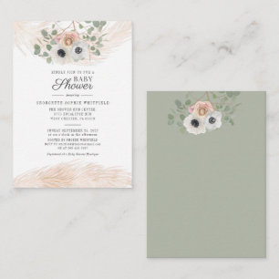 Invitación de Baby Shower de Pasto de Pampas Flora