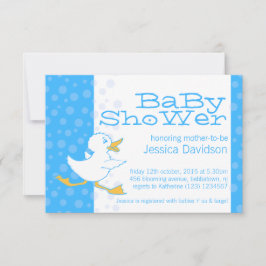 Invitación de baby shower de patito adorable en az