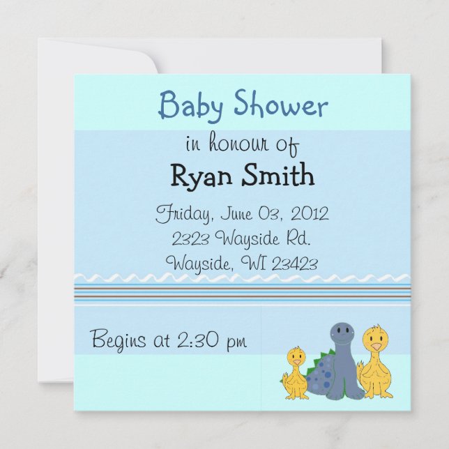 Invitación de Baby Shower de Patitos Caprichosos y (Anverso)
