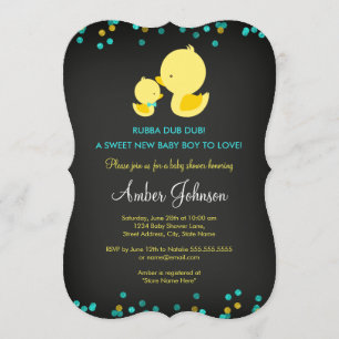 Invitación de Baby Shower de Pato de Goma en Pizar