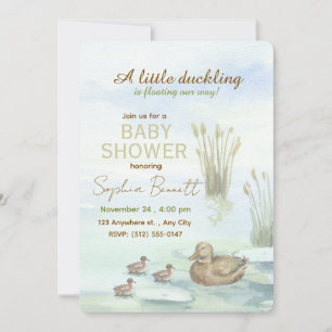 Invitación de baby shower de Pato y Patitos