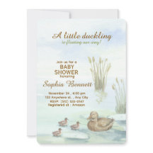 Invitación de baby shower de Pato y patitos