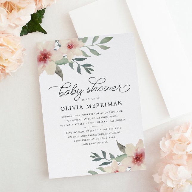 Invitación de Baby Shower de Peach Blossom (Subido por el creador)