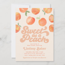 Invitación de Baby Shower de Peach | Pequeña Manza