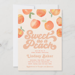 Invitación de Baby Shower de Peach   Pequeña Manza