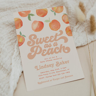Invitación de Baby Shower de Peach Pequeña Manza