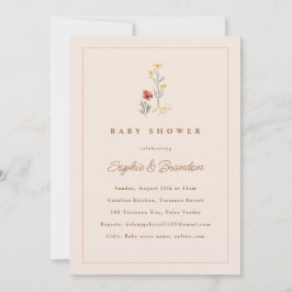 Invitación de Baby Shower de Peach Wildflowers Par