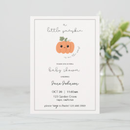 Invitación de Baby Shower de Pequeña Calabaza