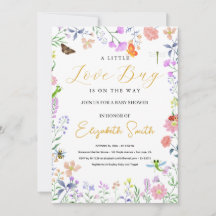 Invitación de Baby Shower de Pequeño Bicho de Amor