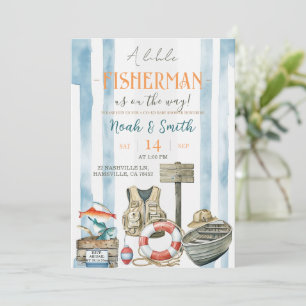 Invitación de Baby Shower de Pequeño Pescador Rú